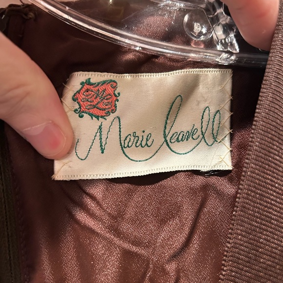 Marie Leavell Elegant Brown Sleeveless Dress S EUC - Picture 3 of 5